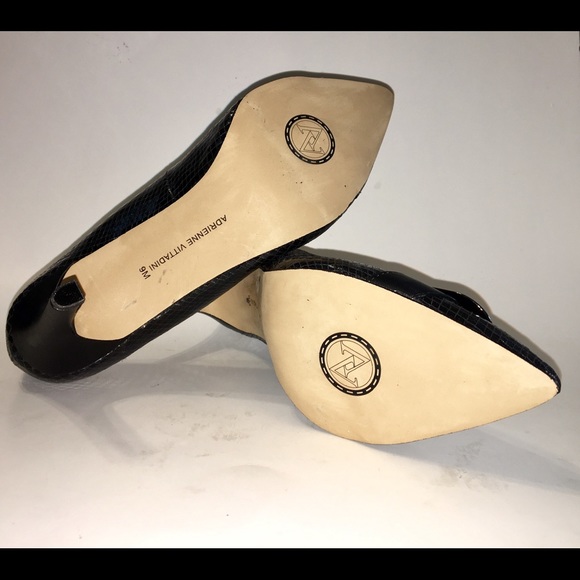Adrienne Vittadini Heels Buckle Toe Snake Skin Sz9 - Picture 8 of 8